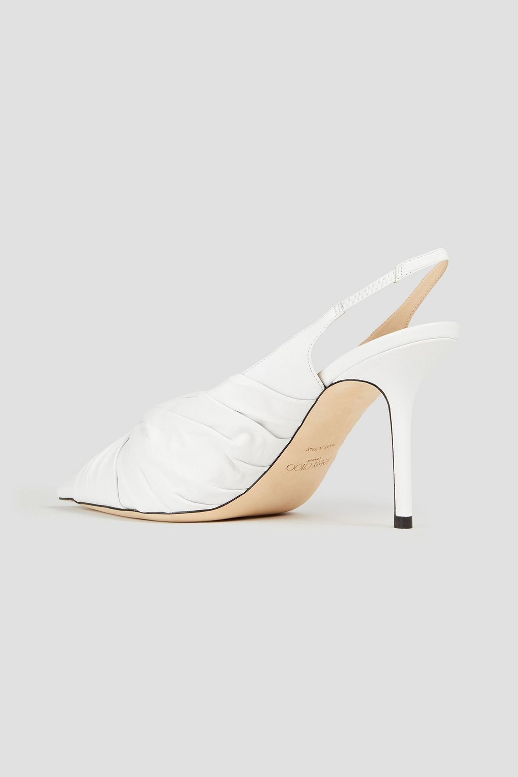JIMMY CHOO Annabell 85 knotted leather slingback pumps