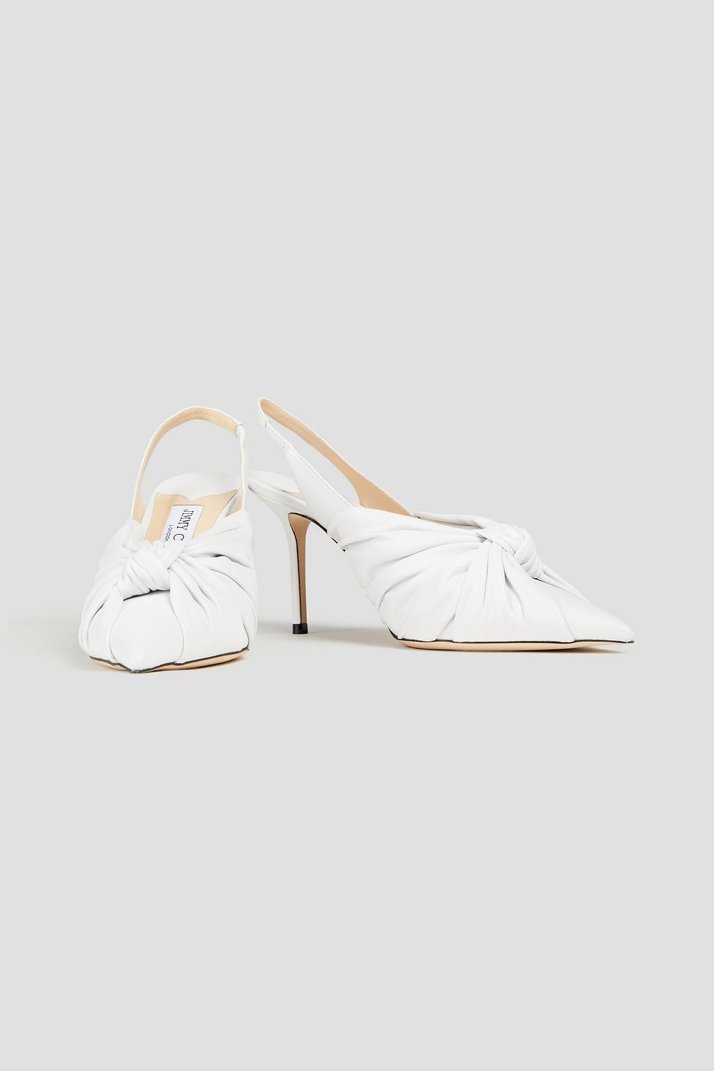 JIMMY CHOO Annabell 85 knotted leather slingback pumps