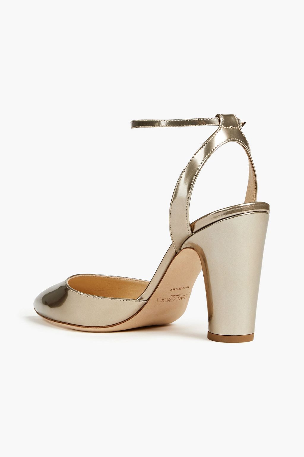 JIMMY CHOO Micky 85 mirrored-leather pumps