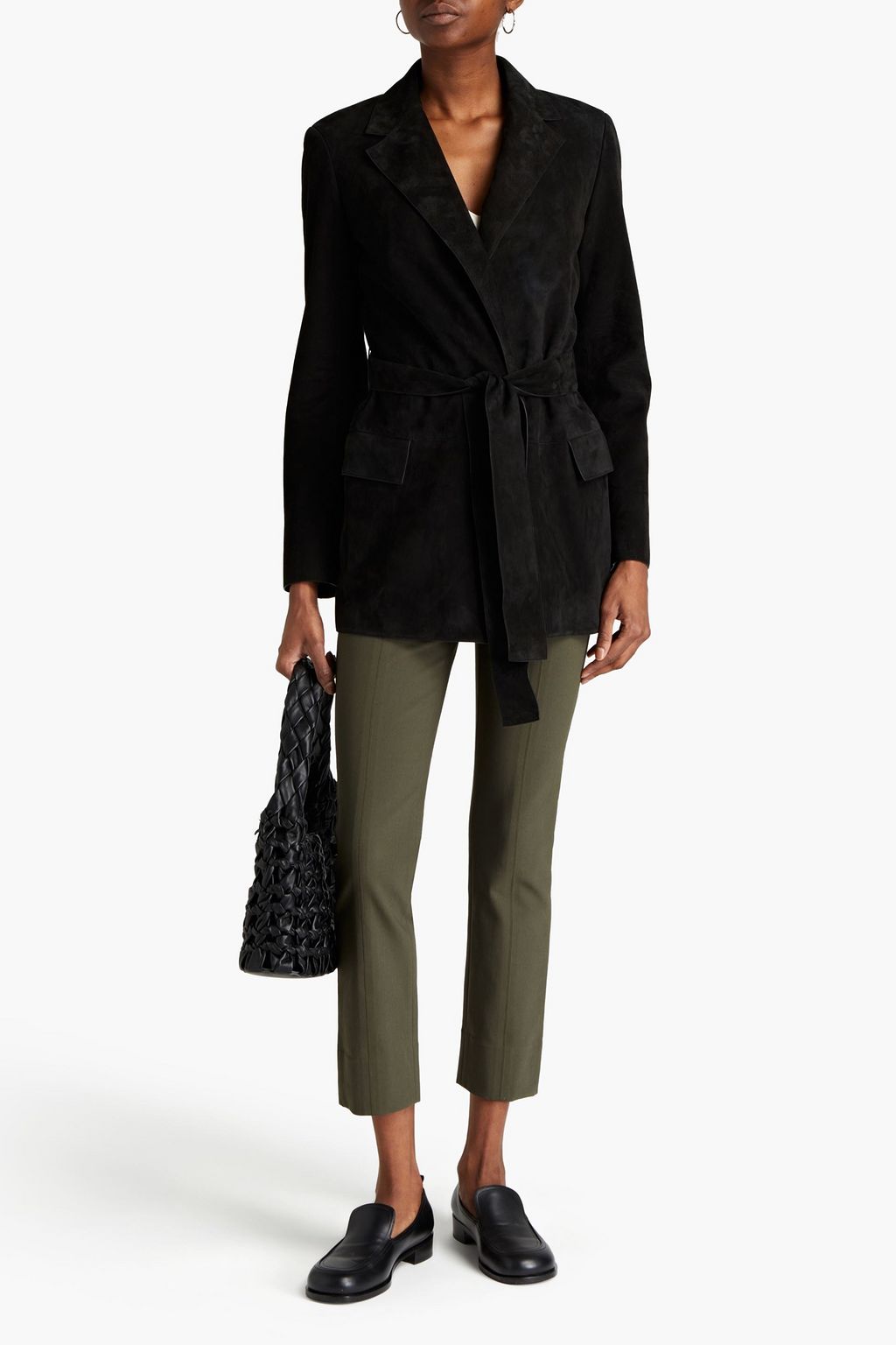 THEORY Belted suede jacket