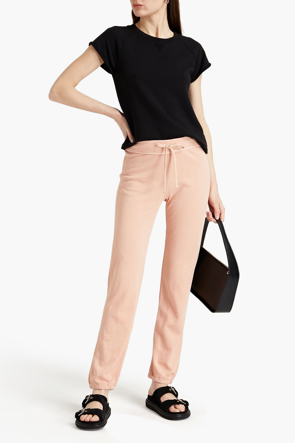 James Perse Genie Supima French Cotton-terry Track Trousers In Neutrals