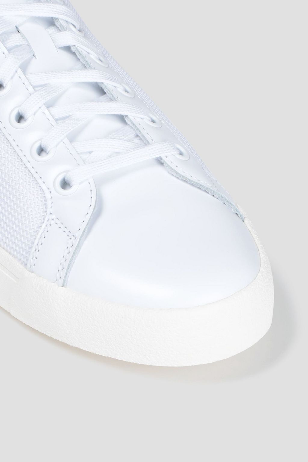 ADIDAS ORIGINALS Rod Laver Vintage leather and mesh sneakers