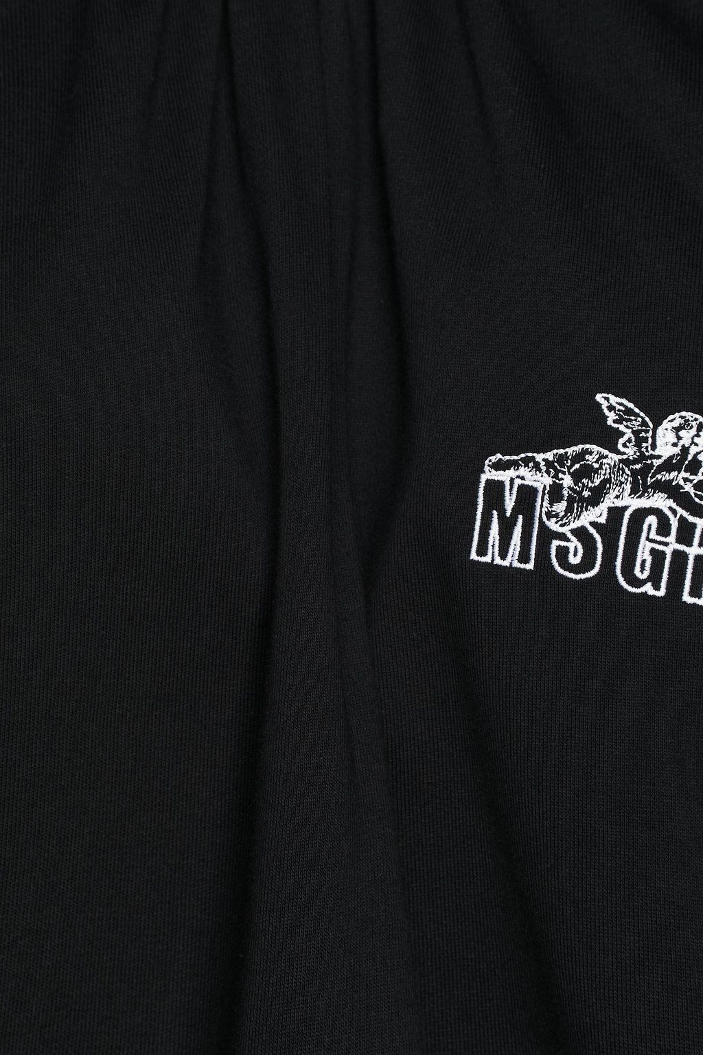 MSGM Printed French cotton-terry hoodie