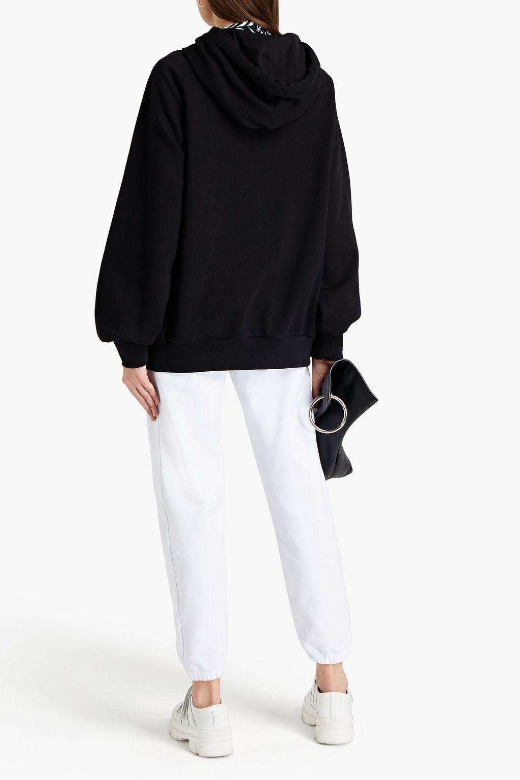 MSGM Printed French cotton-terry hoodie