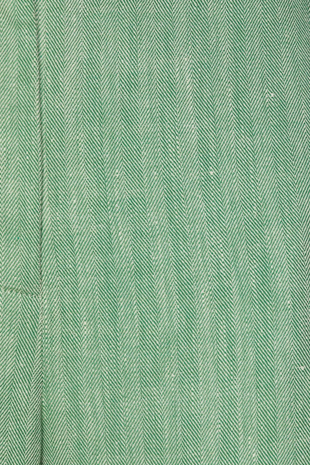 VERONICA BEARD Isley cropped herringbone linen-blend straight-leg pants