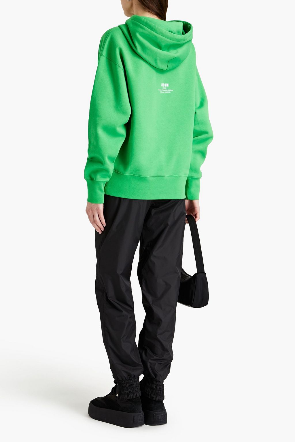 MSGM Oversized printed French cotton-terry hoodie