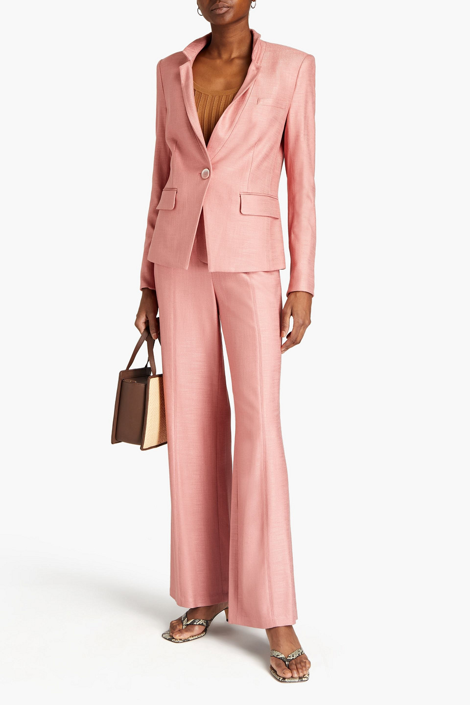 Veronica Beard Farley Dickey Twill Blazer In Pink