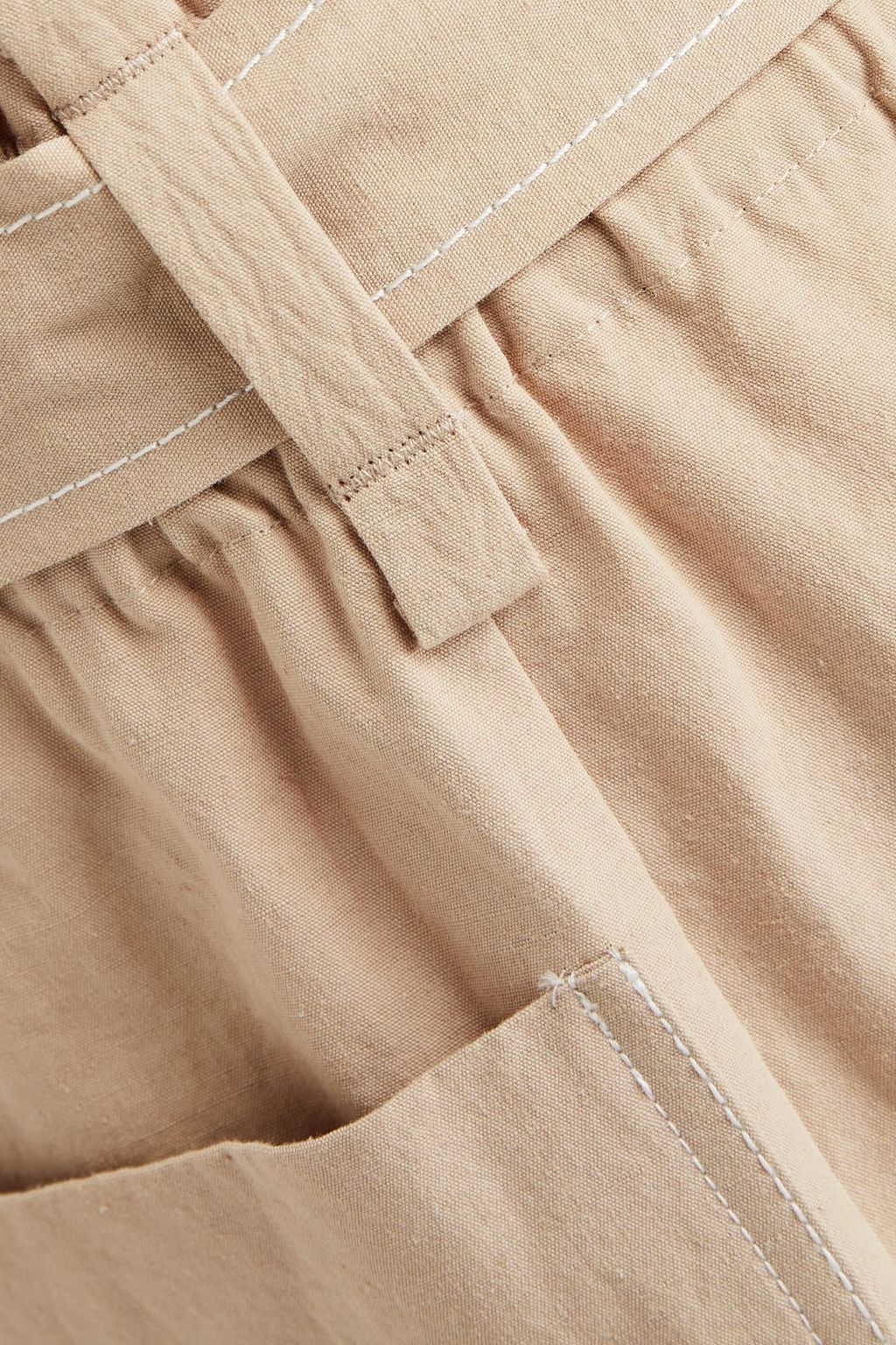 JOSEPH Taika slub cotton and linen-blend wide-leg pants