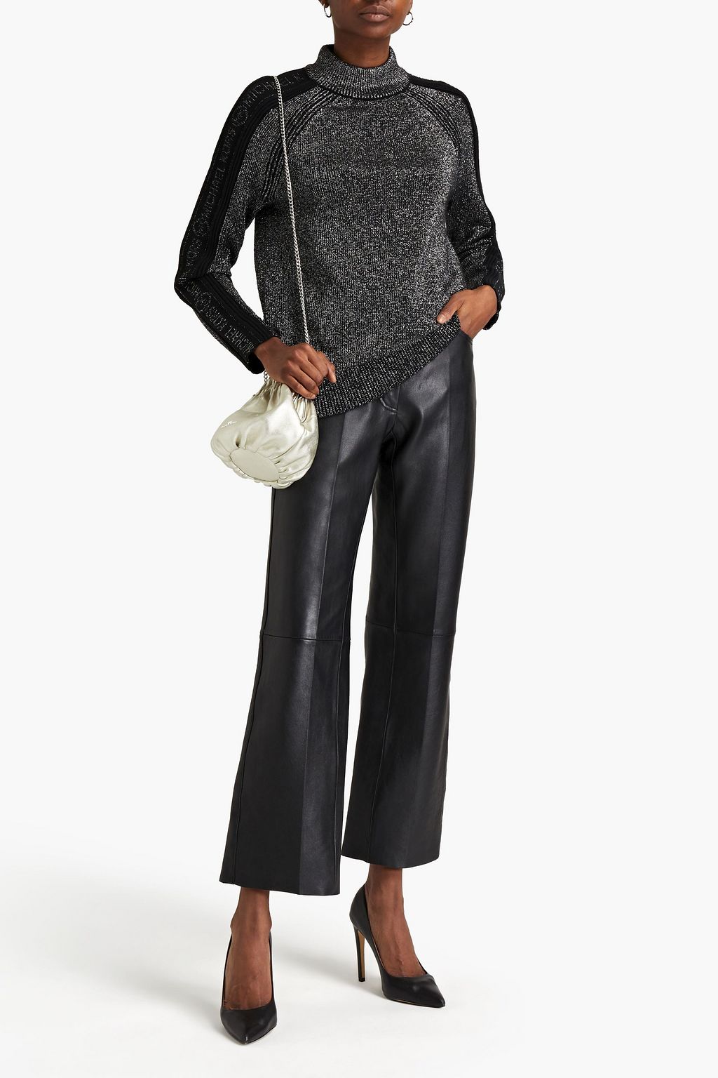 MICHAEL MICHAEL KORS Metallic jacquard-knit turtleneck sweater