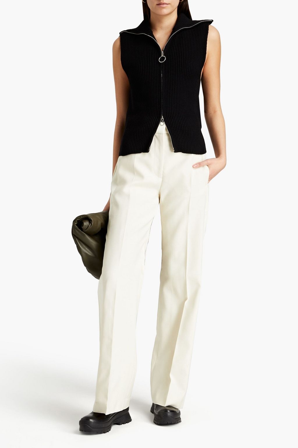 JOSEPH Morrisey wool-blend faille wide-leg pants