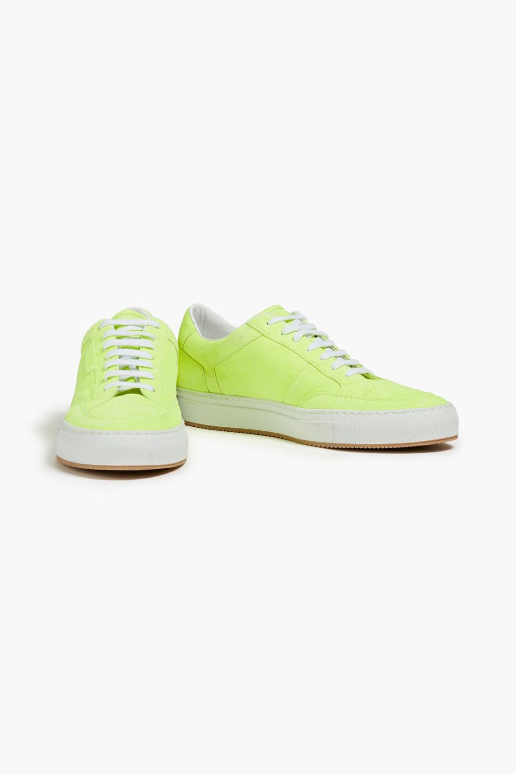 COMMON PROJECTS Zeus perforated neon suede sneakers