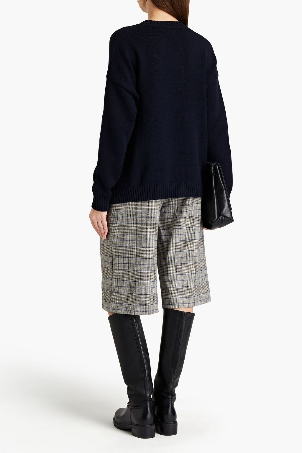 GANNI Logo-embroidered cotton-blend sweater