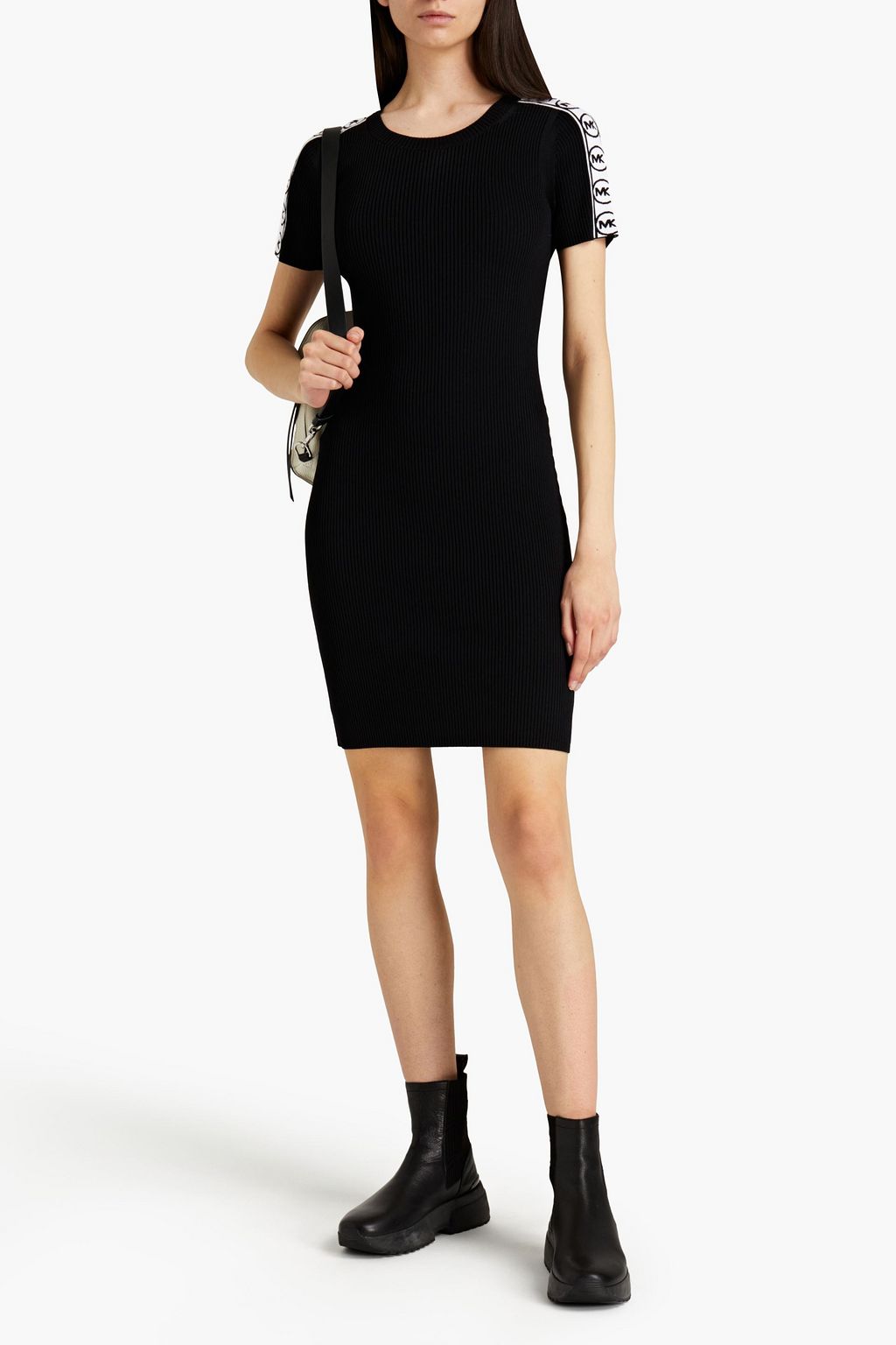 MICHAEL MICHAEL KORS Ribbed jacquard-knit mini dress