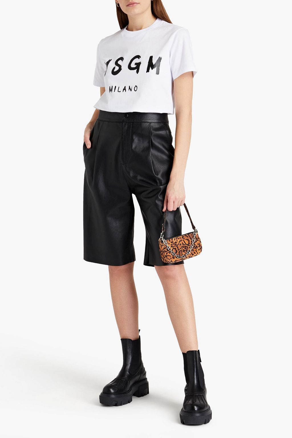 MSGM Printed cotton-jersey T-shirt