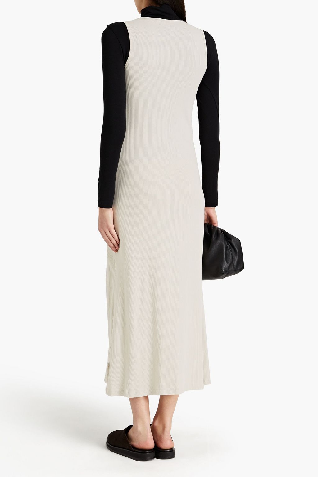 JAMES PERSE Ribbed Supima cotton-blend jersey midi dress