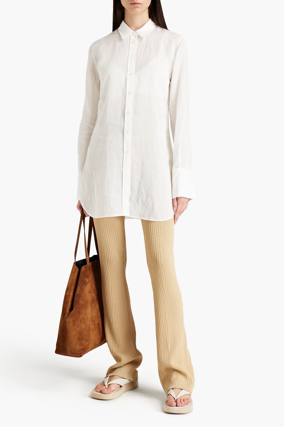 Joseph Bora Ramie-gauze Shirt In White