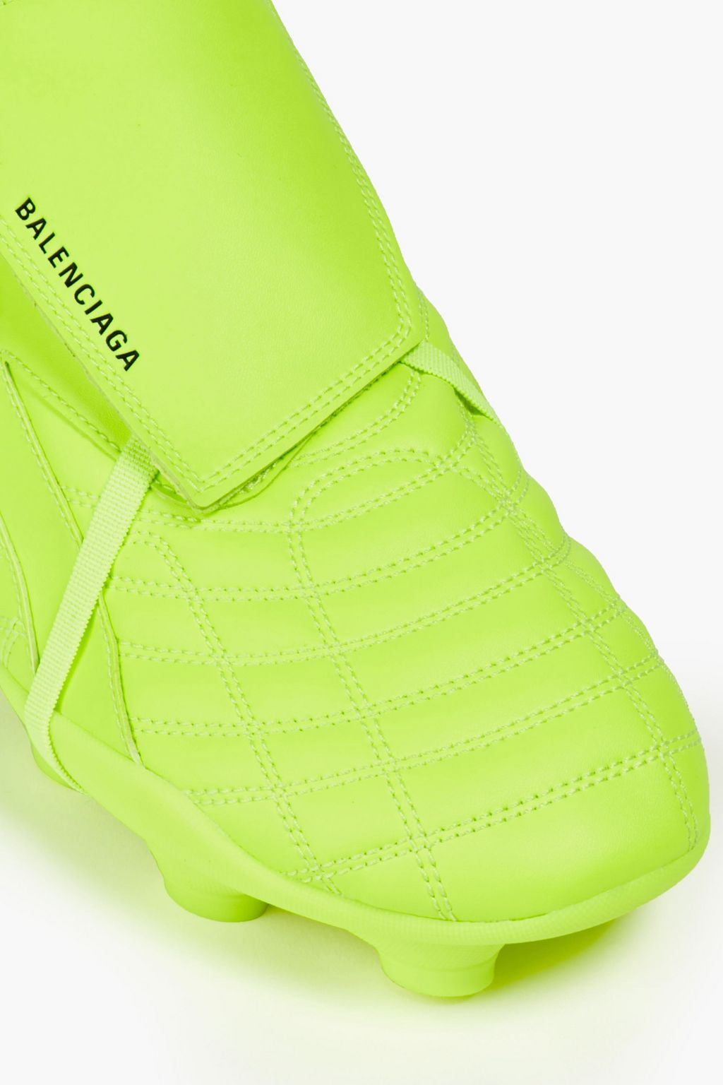 BALENCIAGA Neon logo-print quilted faux leather sneakers
