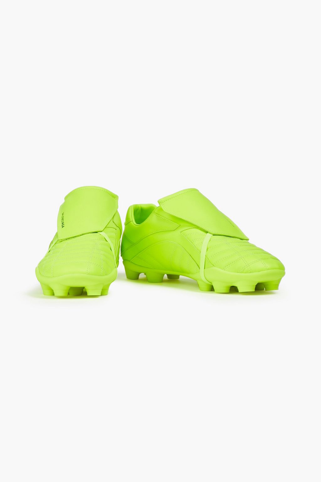 BALENCIAGA Neon logo-print quilted faux leather sneakers
