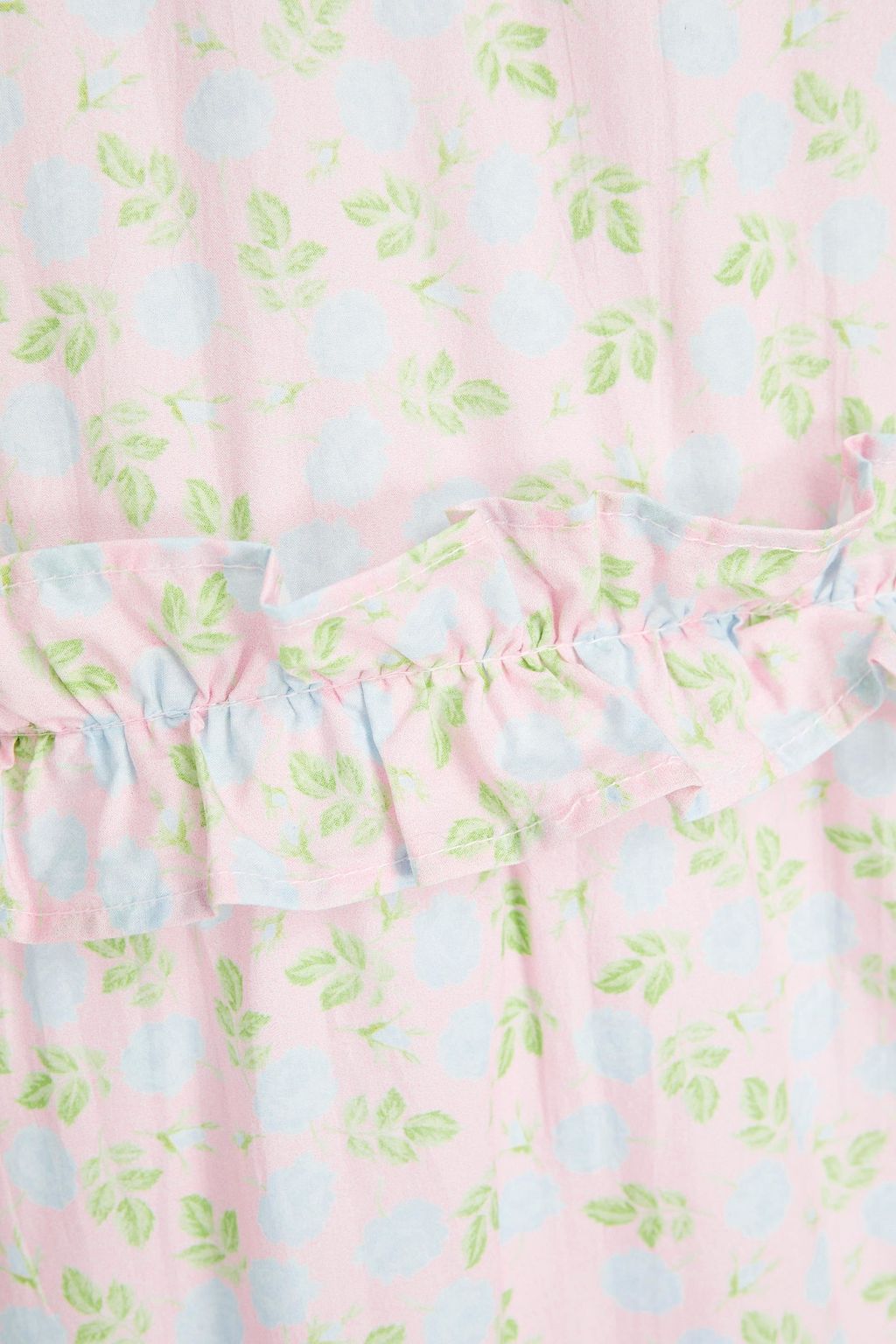 GANNI Ruffled floral-print cotton mini dress