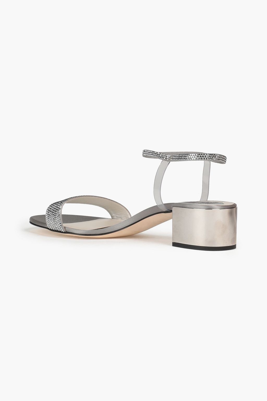 RENE' CAOVILLA Crystal-embellished leather sandals