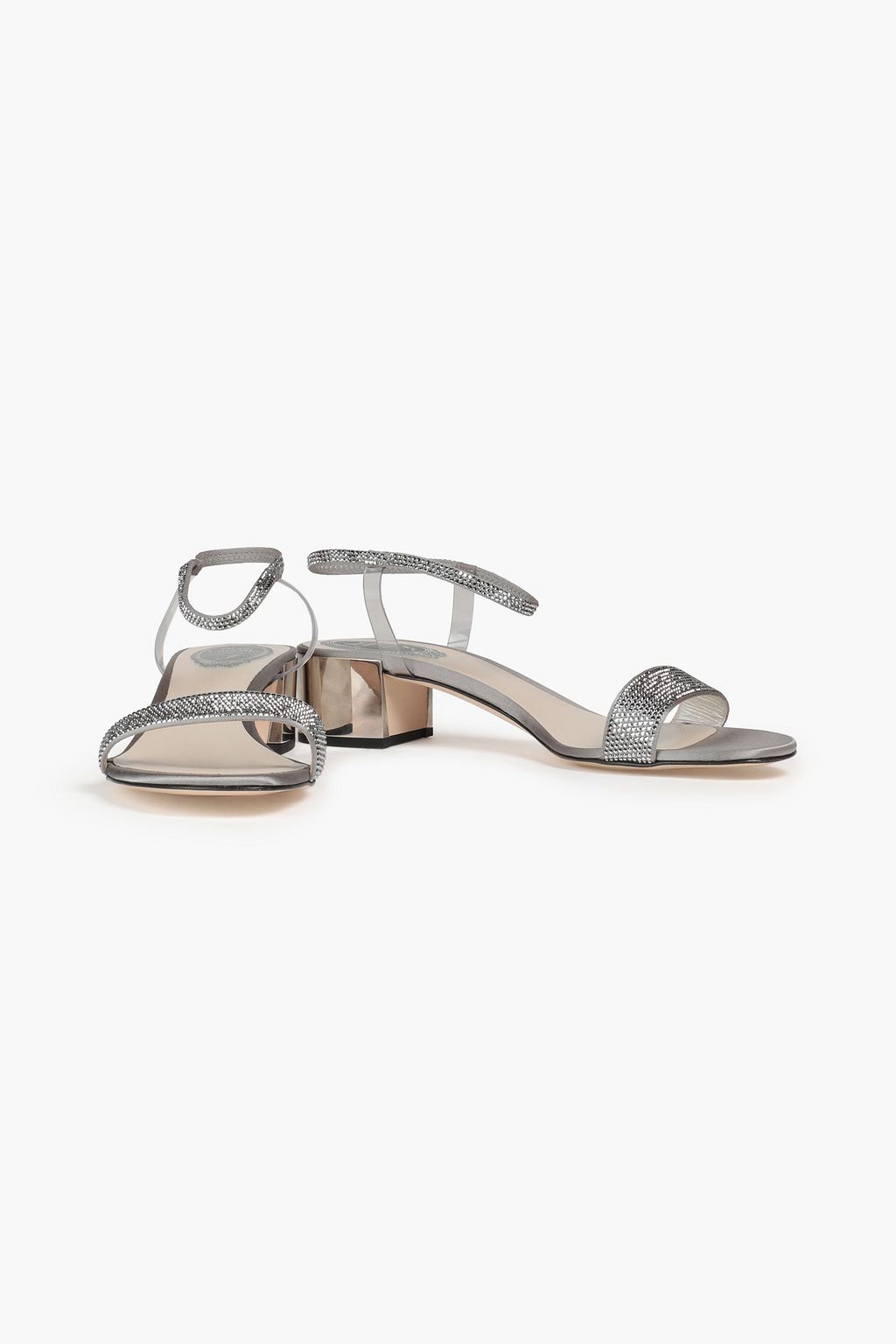RENE' CAOVILLA Crystal-embellished leather sandals
