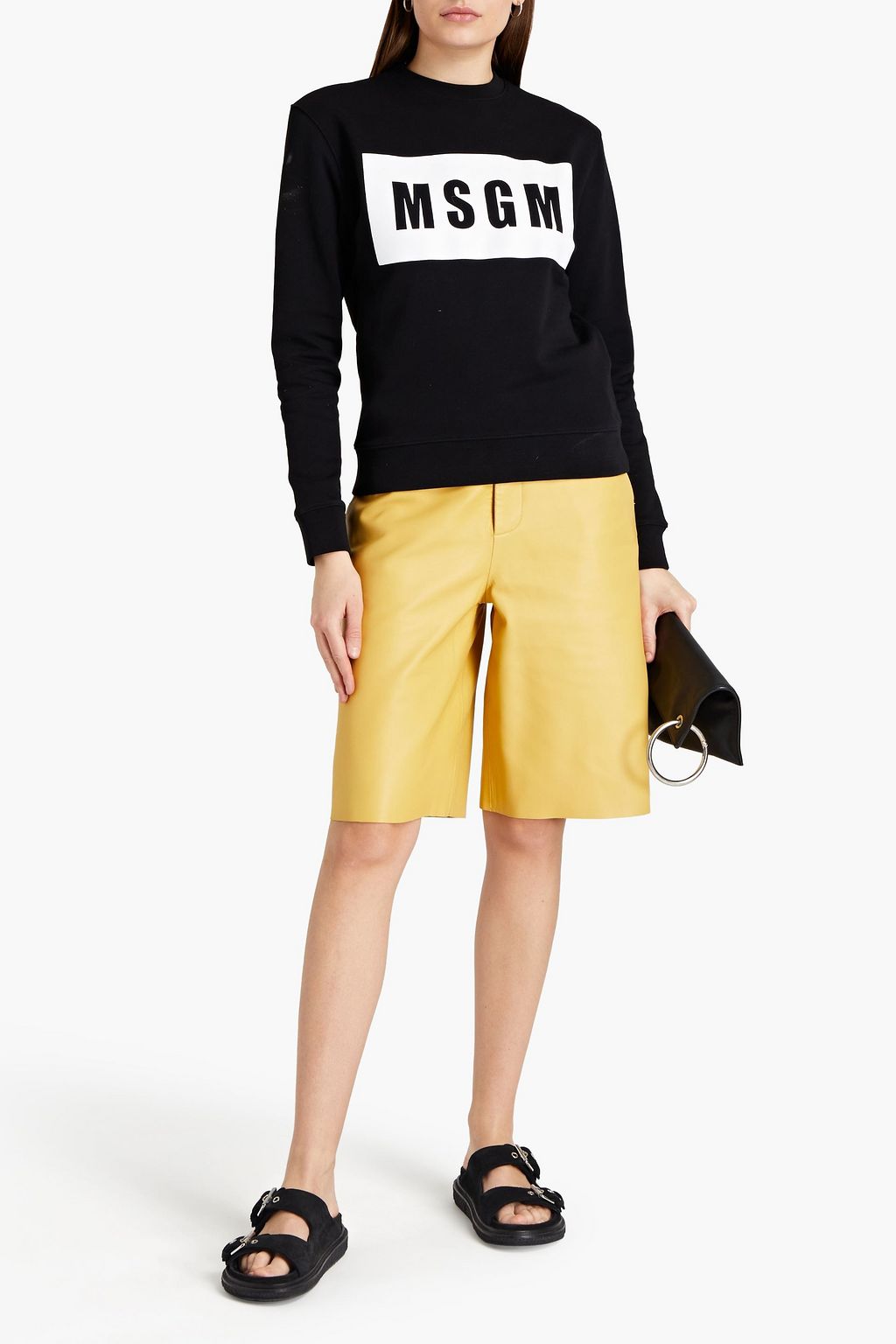 MSGM Printed French cotton-terry sweatshirt