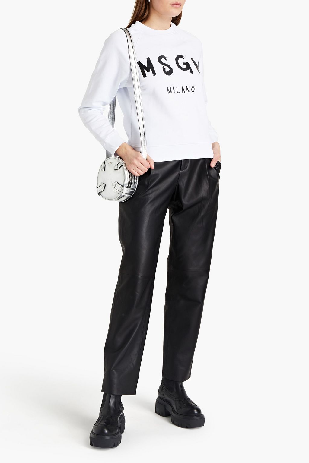 MSGM Printed cotton-jersey sweatshirt