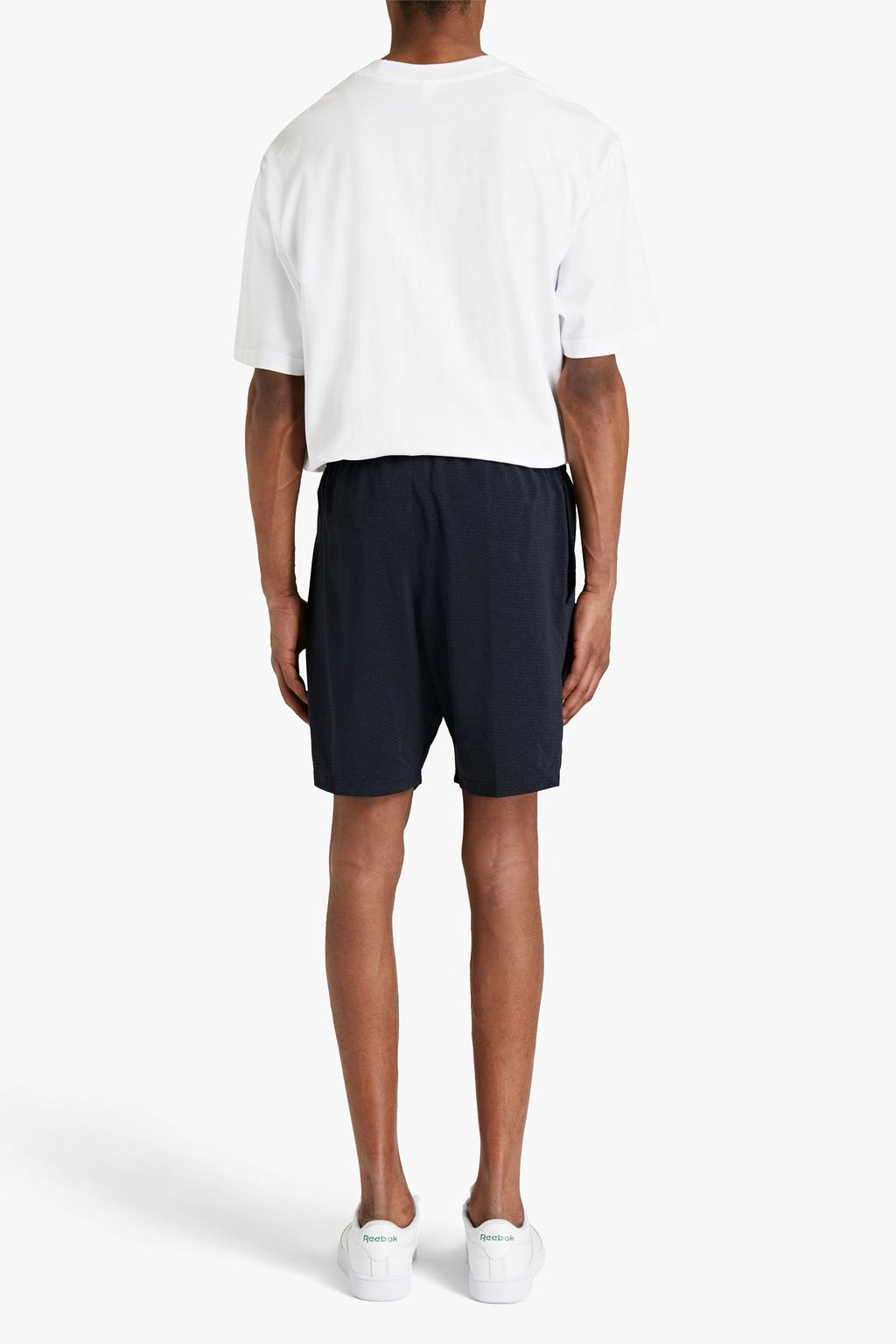 REEBOK Logo-embroidered printed cotton-jersey T-shirt