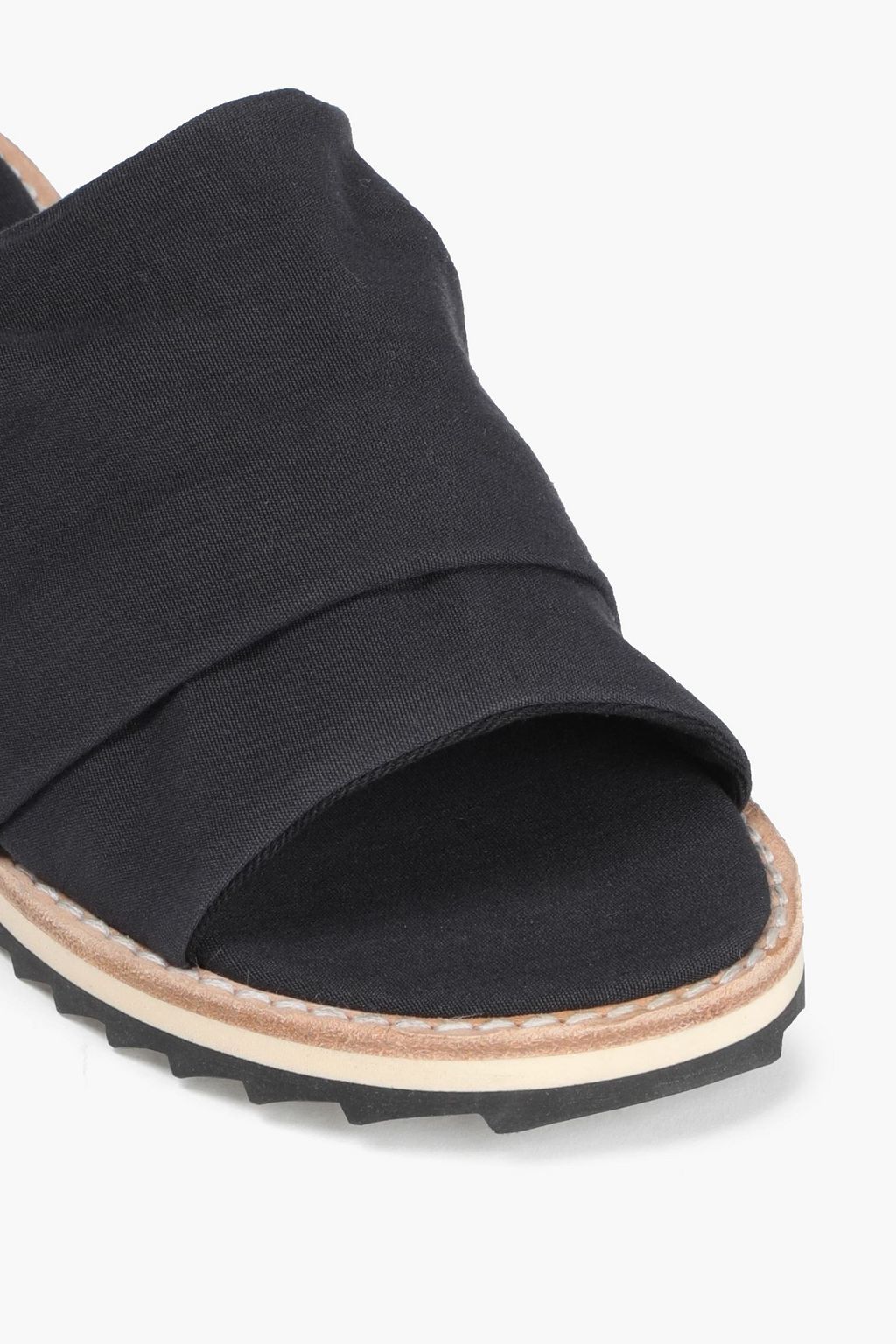 JAMES PERSE Ruched woven slides
