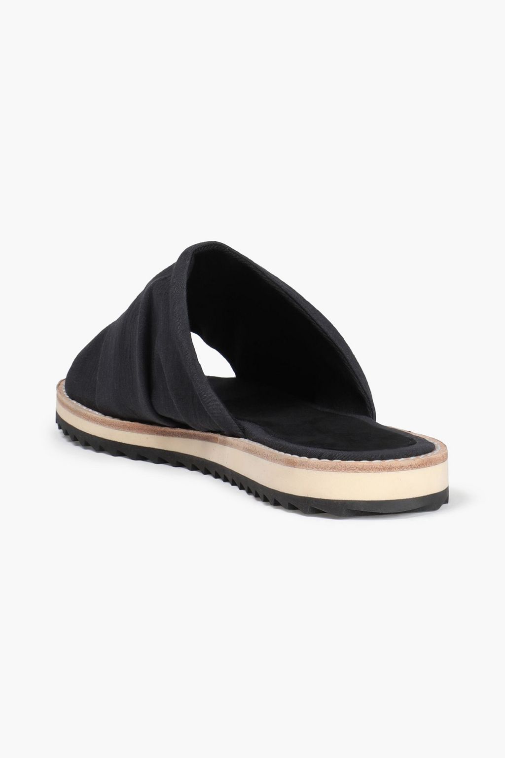 JAMES PERSE Ruched woven slides