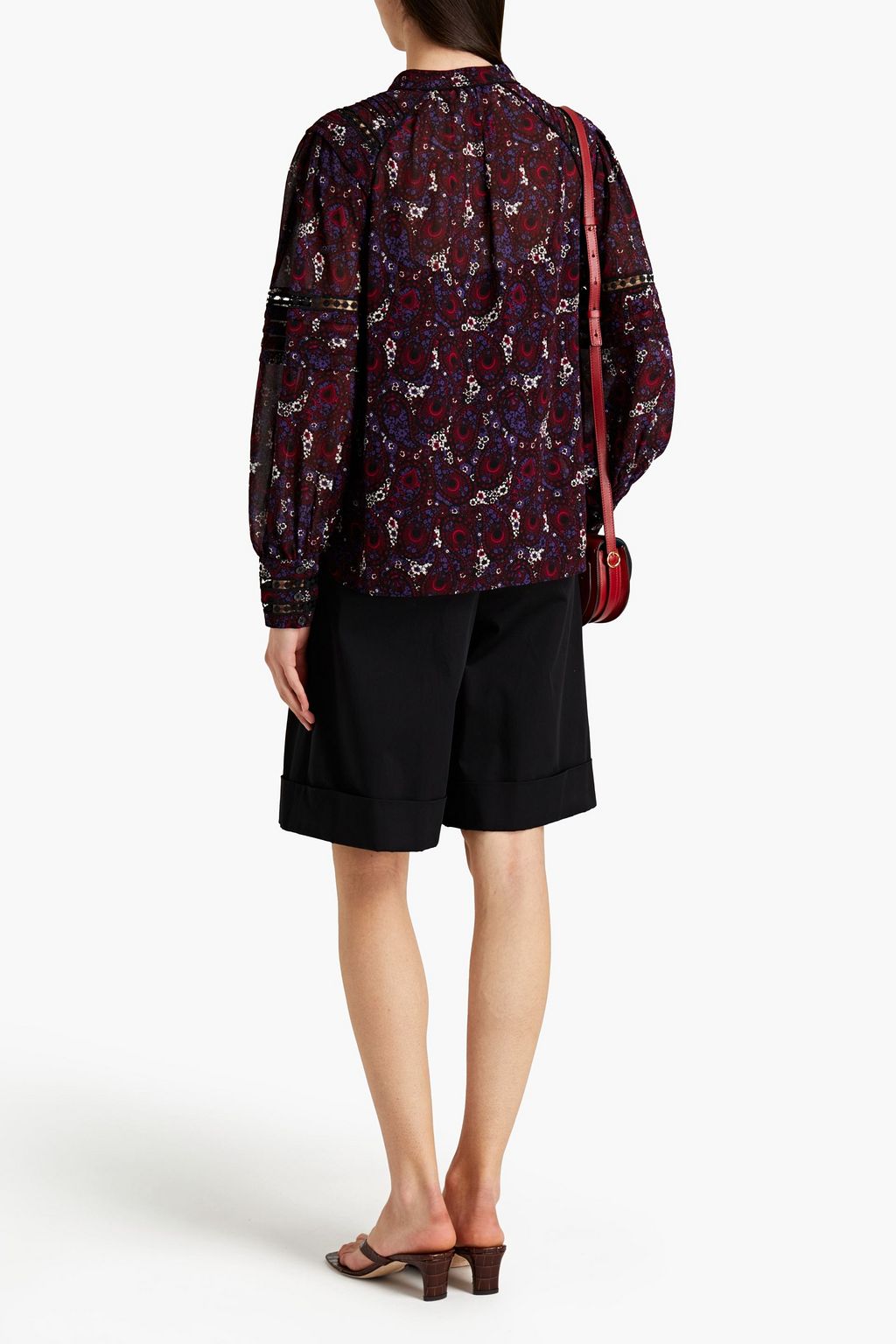 MICHAEL MICHAEL KORS Pintucked printed crepe blouse