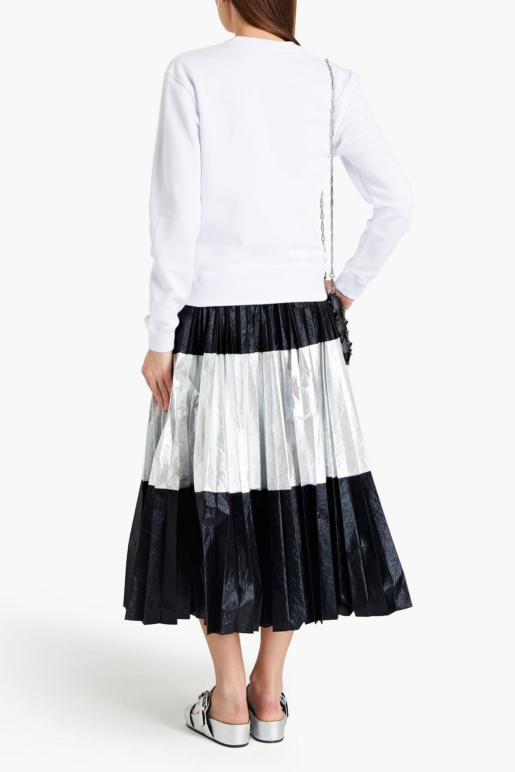 MSGM Printed French cotton-terry sweatshirt