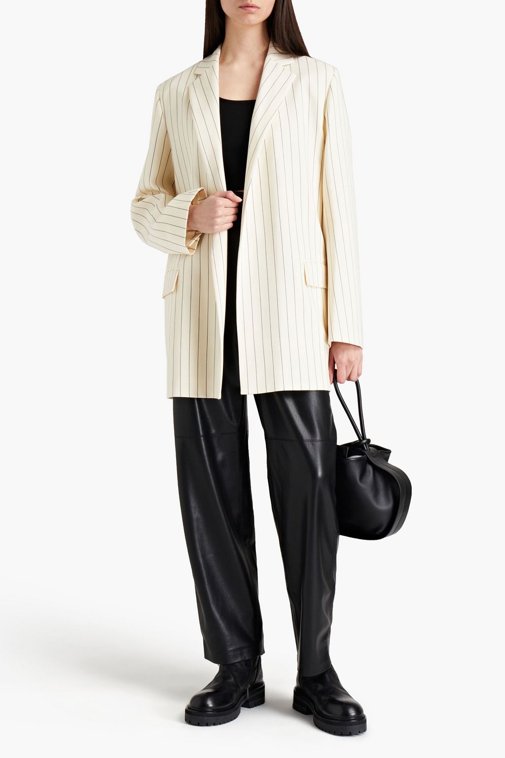 JOSEPH Jules embellished striped wool-blend twill blazer