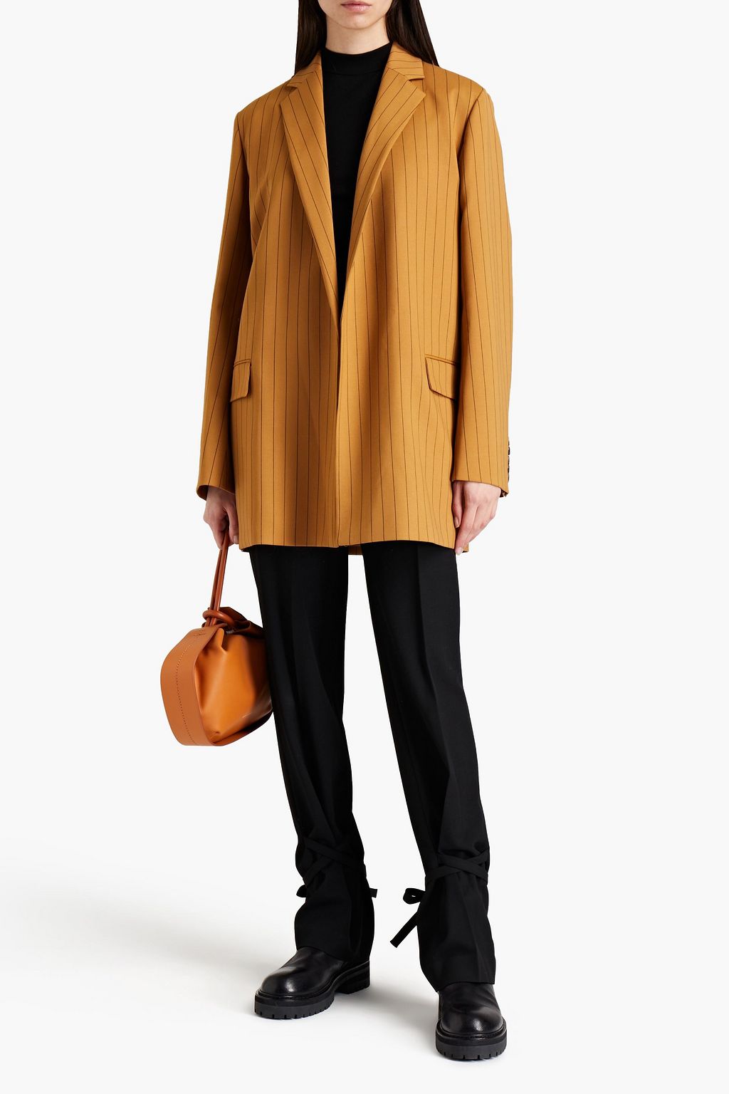 JOSEPH Jules embellished striped wool-blend twill blazer