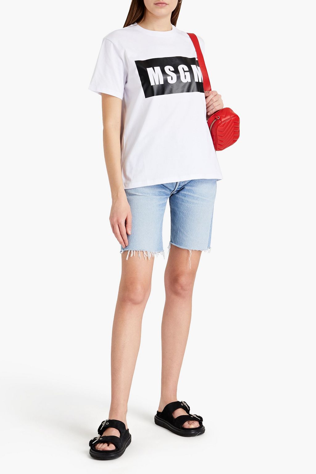 MSGM Printed cotton-jersey T-shirt