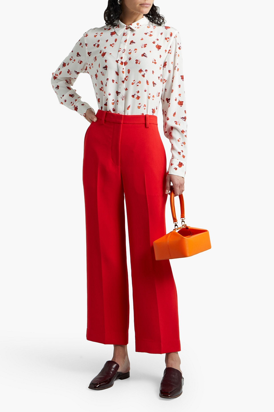 Paul Smith Floral-print Silk Crepe De Chine Shirt In White