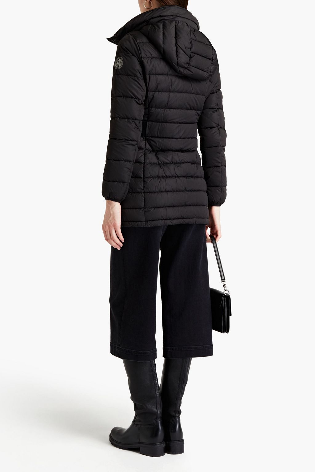 DKNY Quilted shell hooded down coat
