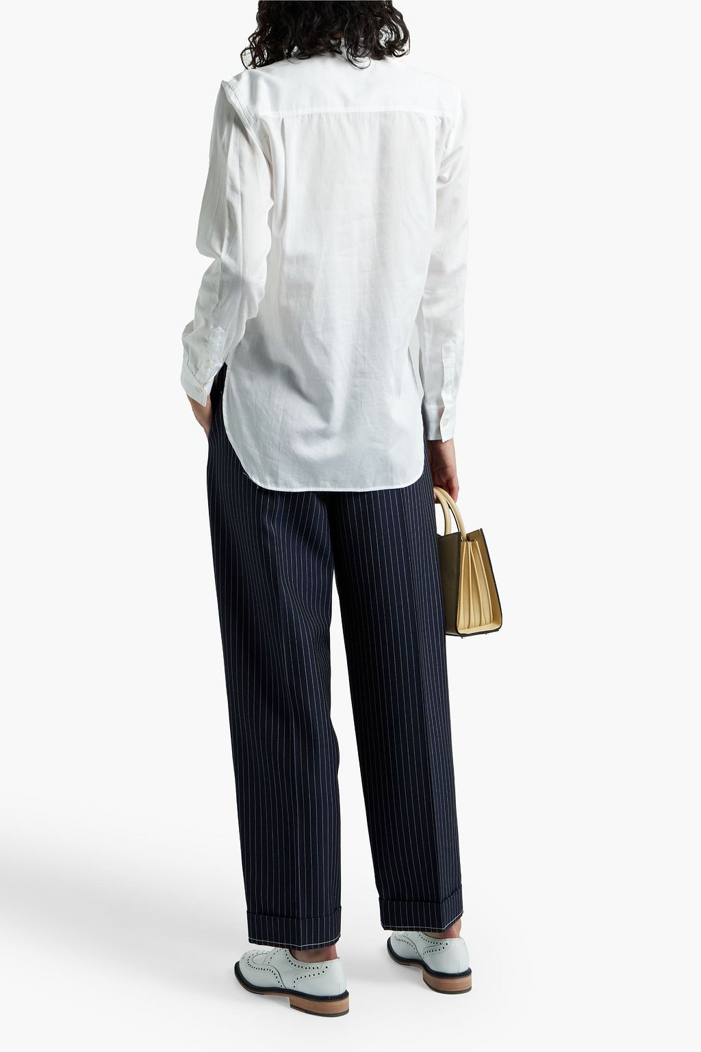 PAUL SMITH Broderie anglaise-paneled cotton-poplin top