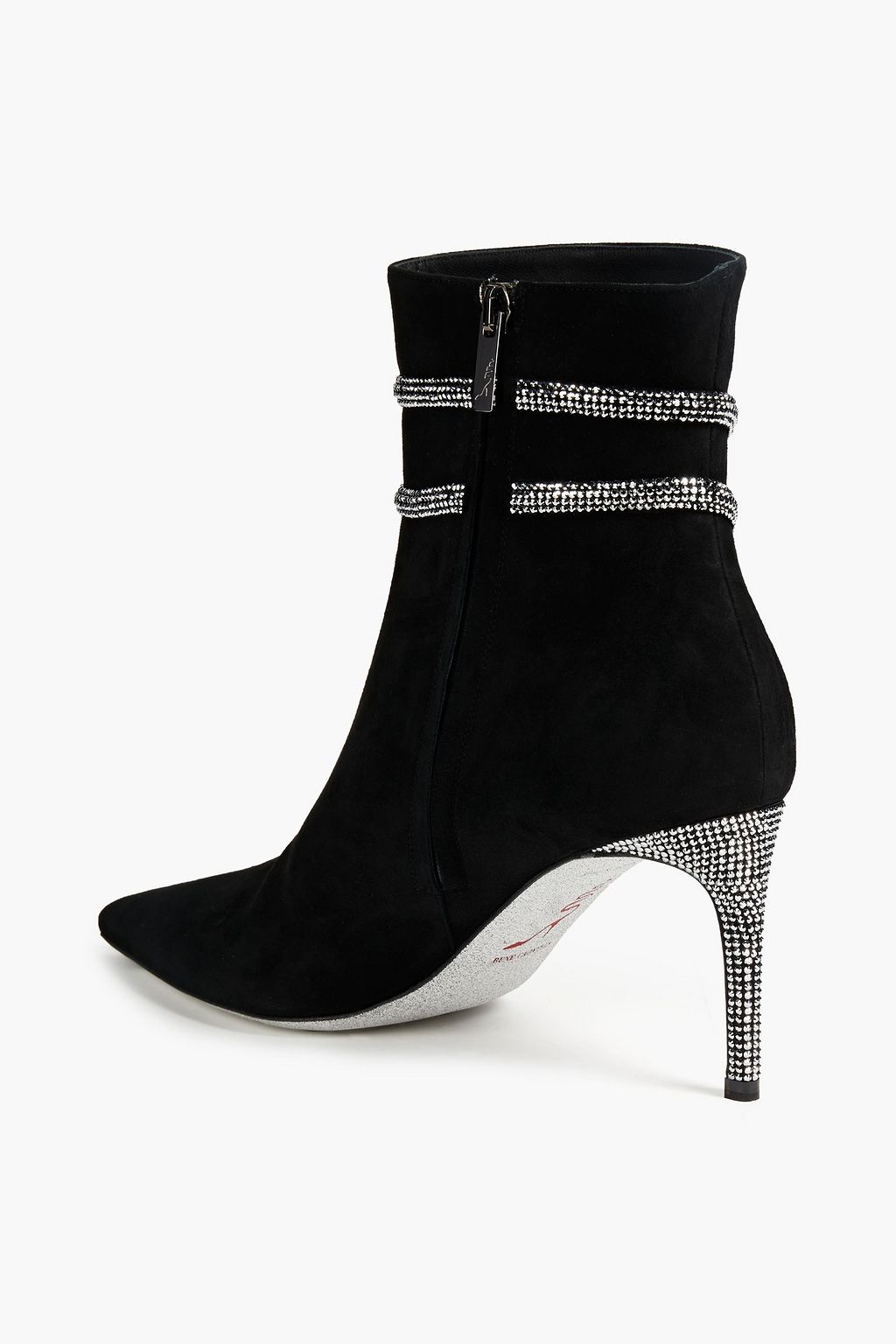 RENE' CAOVILLA Cleopatra crystal-embellished suede ankle boots