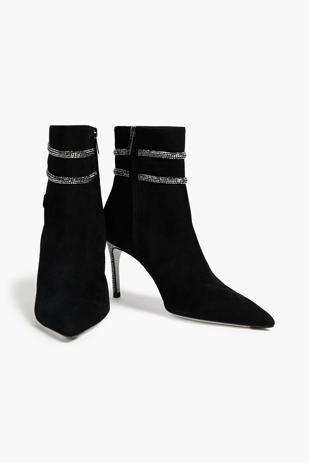 RENE' CAOVILLA Cleopatra crystal-embellished suede ankle boots