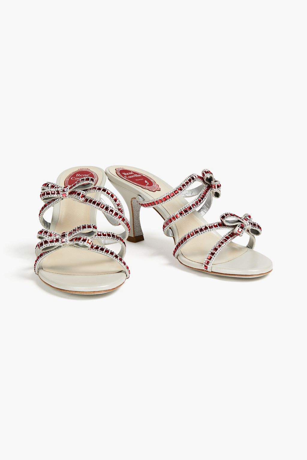 RENE' CAOVILLA Sally embellished satin sandals
