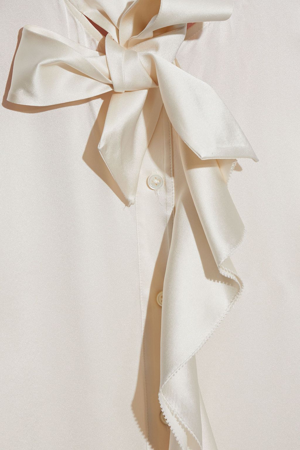 PAUL SMITH Pussy-bow draped silk-satin crepe top