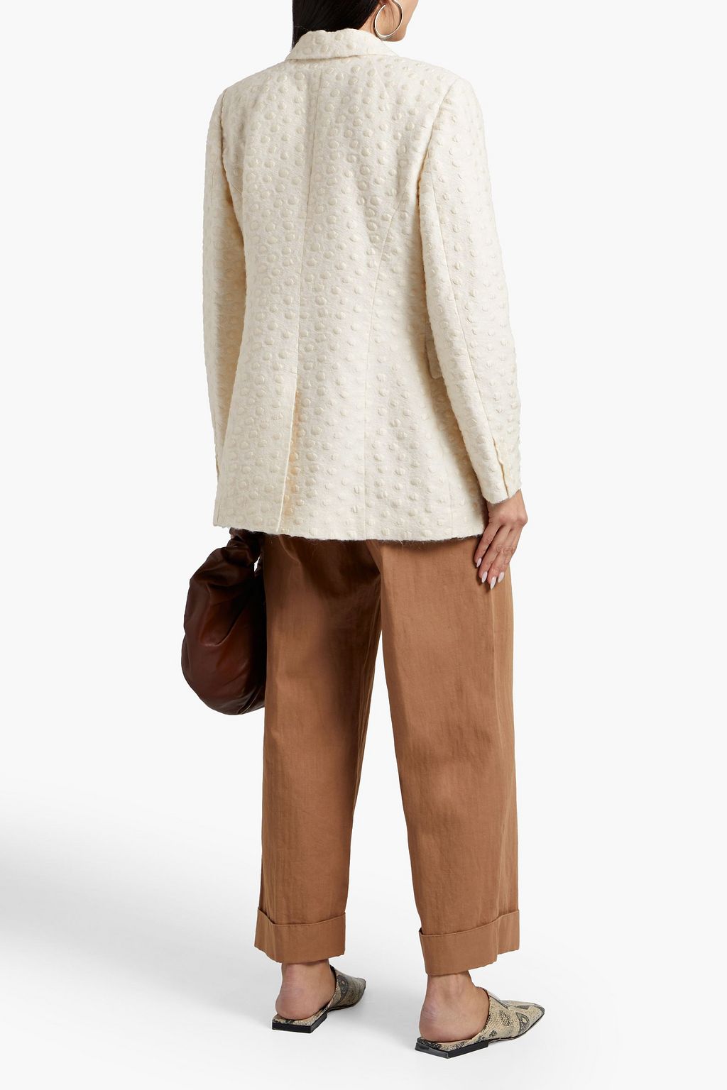 ASPESI Double-breasted brushed jacquard blazer