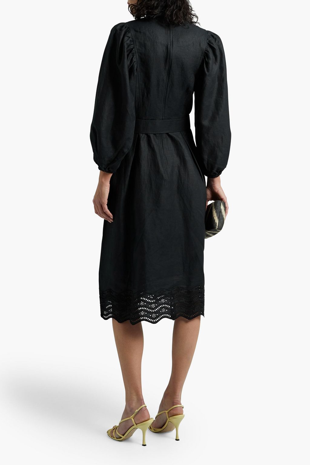 REBECCA VALLANCE Zahara belted linen mini dress