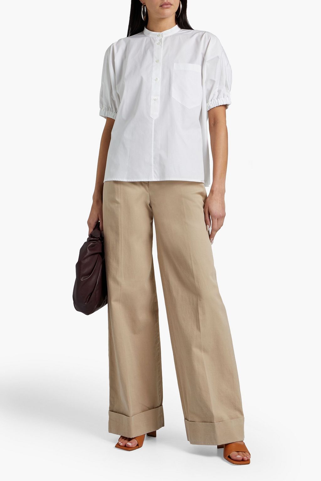 ASPESI Cotton-twill wide-leg pants