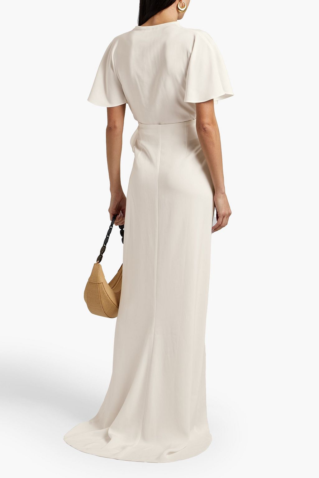 VANESSA COCCHIARO Rita satin-crepe maxi wrap skirt