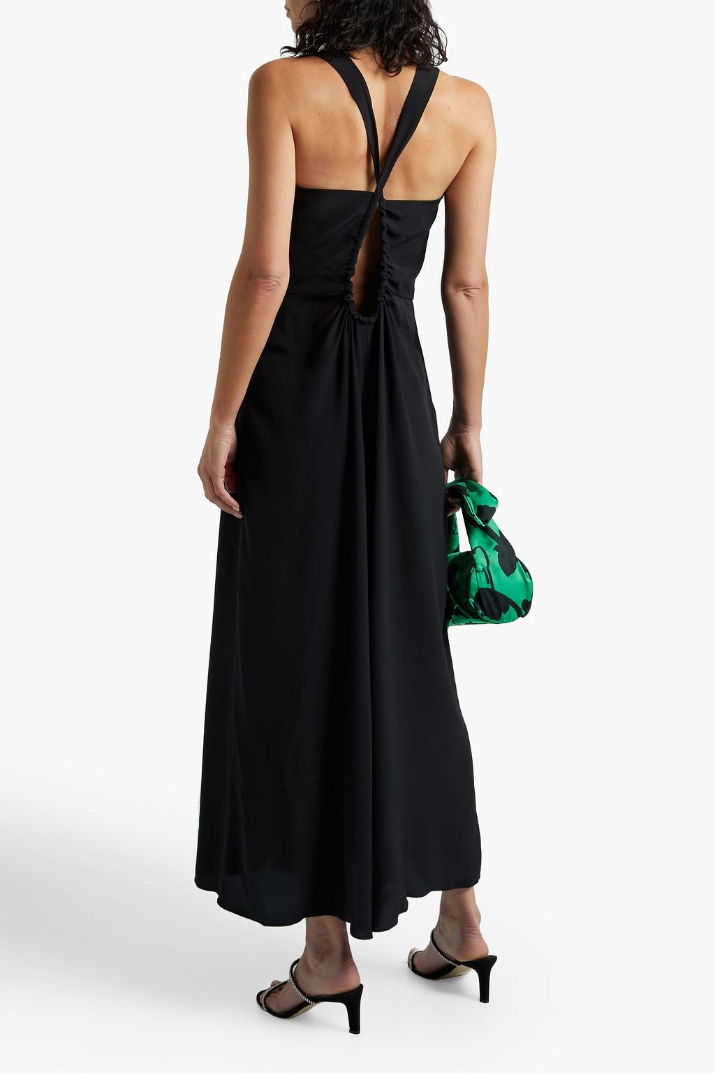 ASPESI Gathered silk crepe de chine maxi dress