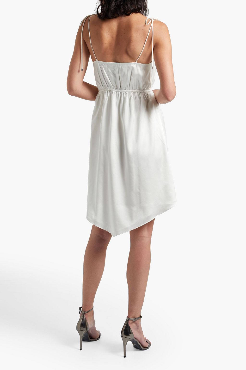 RETROFÊTE Diane gathered silk-blend satin dress