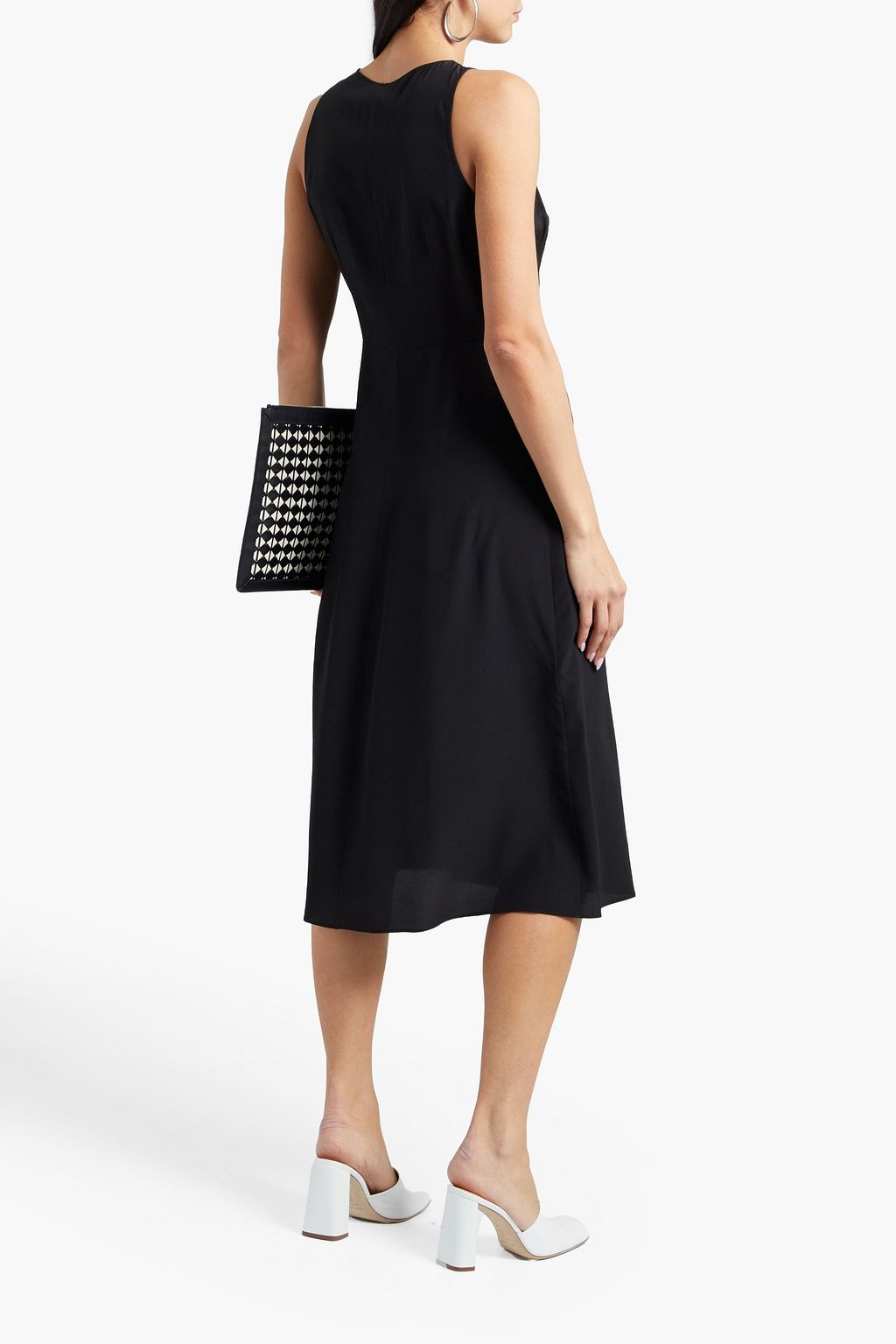 ASPESI Ruffled pleated silk crepe de chine dress