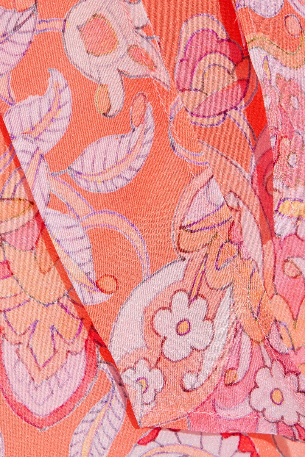 RIXO Moss pussy-bow printed silk crepe de chine blouse